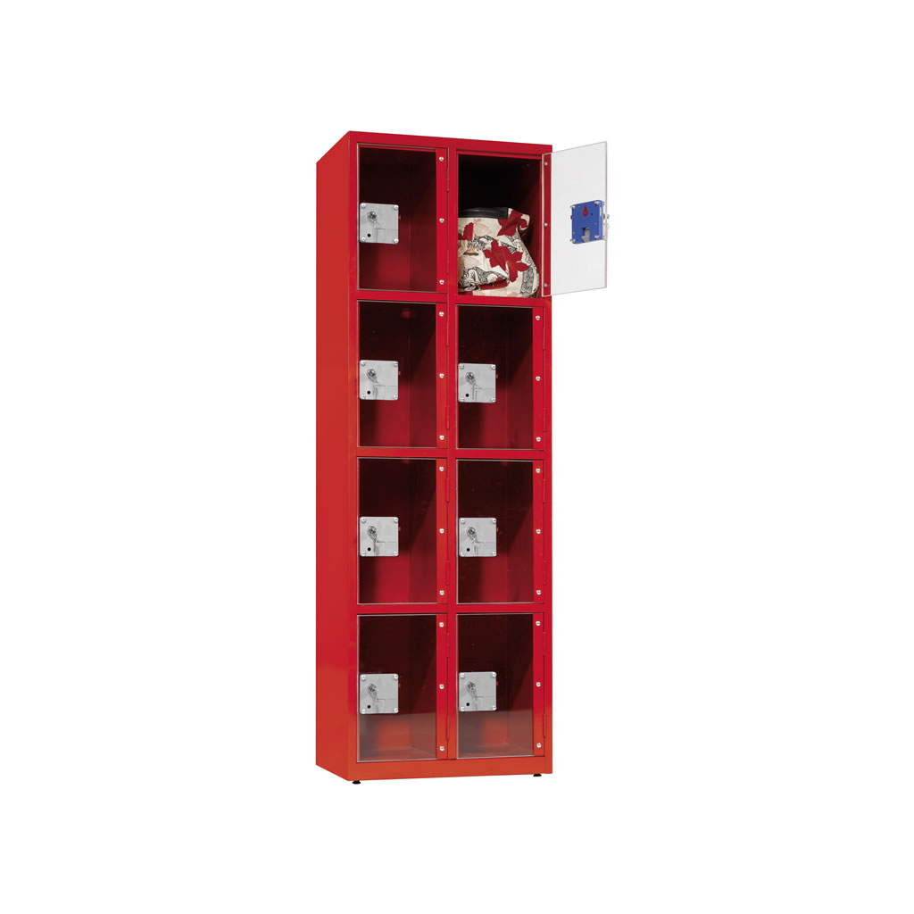 Arm�rio Vesti�rio de 8 cacifos, com portas em acr�lico, e fechar de moeda