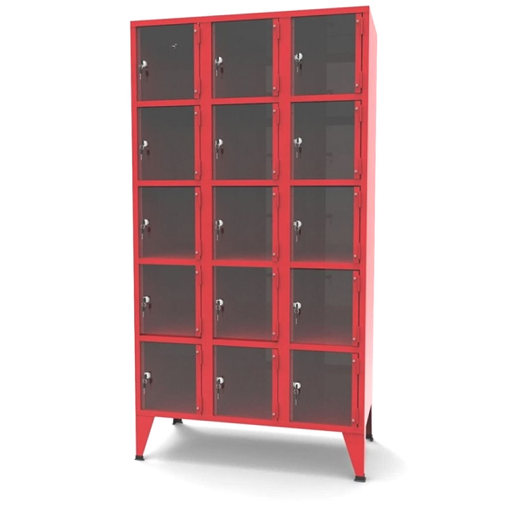 Arm�rio Triplo de 12 cacifos com Portas em Acrilico